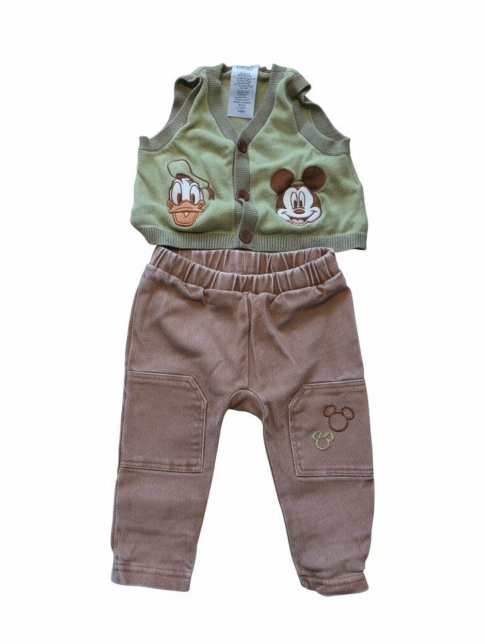 Disney Baby 3-6M Brown & Green Outfit